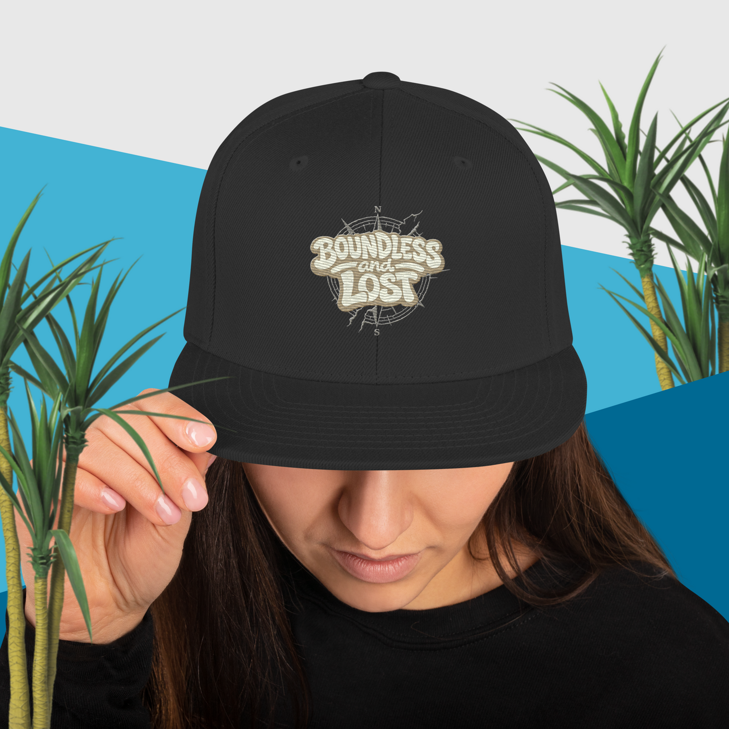 Travel adventure snapback black high profile