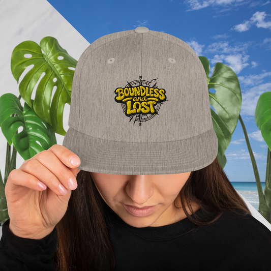 Explorer snapback Boundless And Lost grey merch